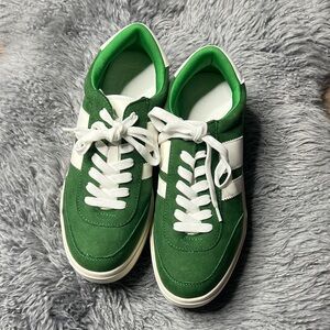 Madden Girl Green and White Platform Sneakers